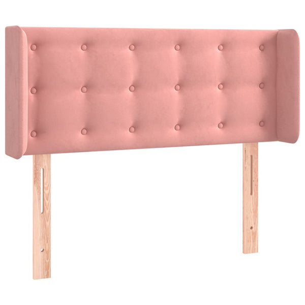 vidaXL Tête de lit à oreilles Rose 93x16x78/88 cm Velours