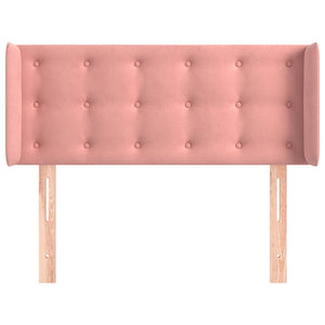 vidaXL Tête de lit à oreilles Rose 93x16x78/88 cm Velours