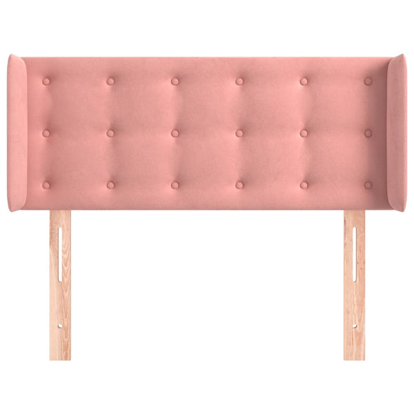 vidaXL Tête de lit à oreilles Rose 93x16x78/88 cm Velours