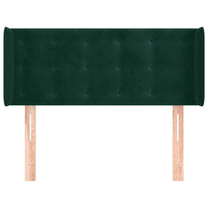 vidaXL Tête de lit à oreilles Vert foncé 103x16x78/88 cm Velours
