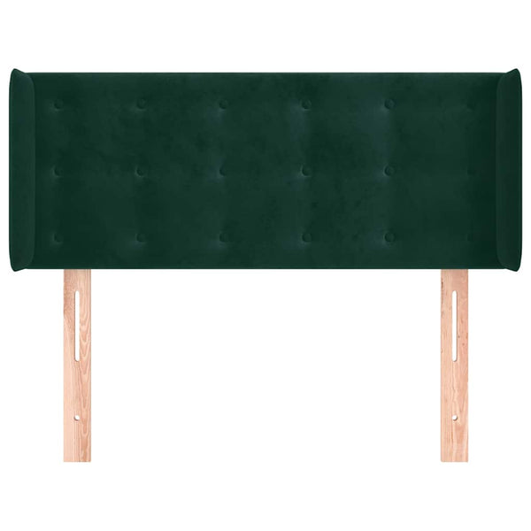 vidaXL Tête de lit à oreilles Vert foncé 103x16x78/88 cm Velours