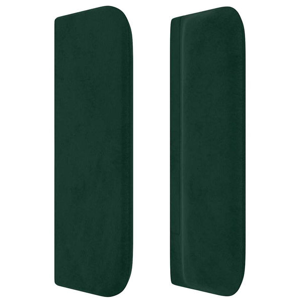 vidaXL Tête de lit à oreilles Vert foncé 103x16x78/88 cm Velours