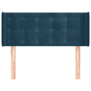 Kopfteil mit Ohren Dunkelblau 103x16x78/88 cm Samt