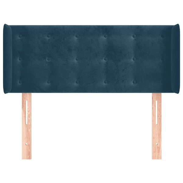 Kopfteil mit Ohren Dunkelblau 103x16x78/88 cm Samt