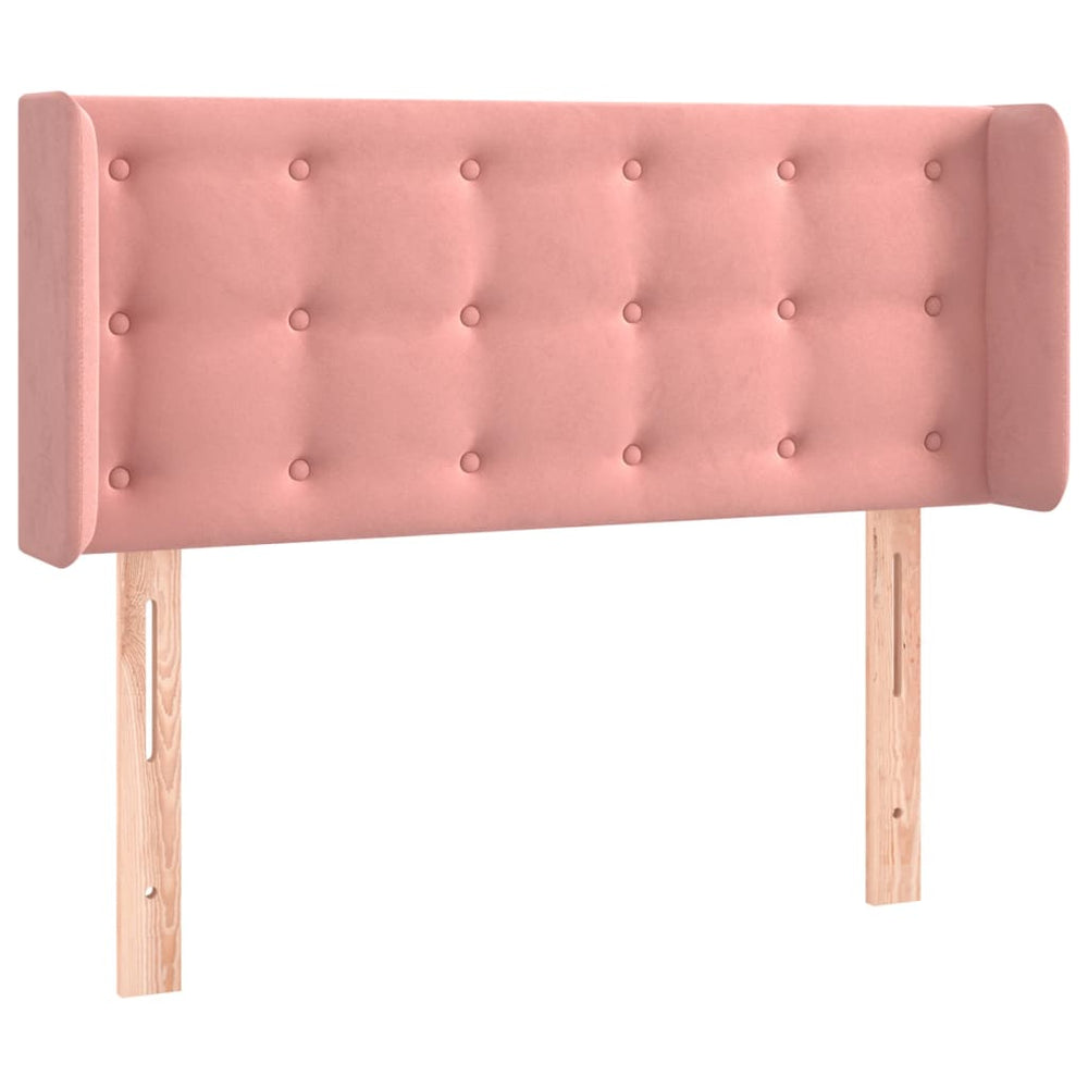 vidaXL Tête de lit à oreilles Rose 103x16x78/88 cm Velours