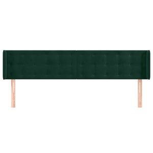 Kopfteil mit Ohren Dunkelgrün 163x16x78/88 cm Samt