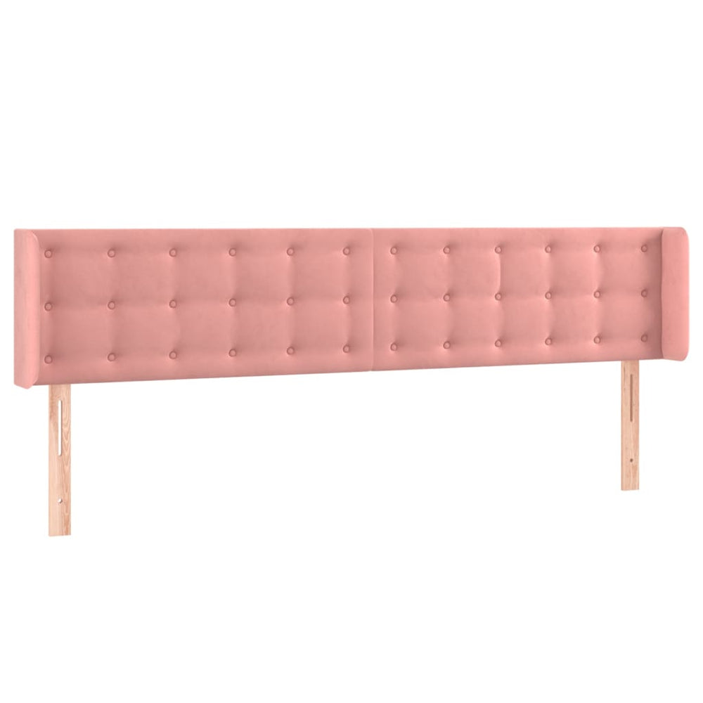 vidaXL Tête de lit avec Oreilles Rose 163x16x78/88 cm Velours