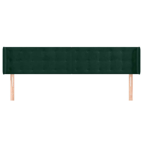 Kopfteil mit Ohren Dunkelgrün 183x16x78/88 cm Samt