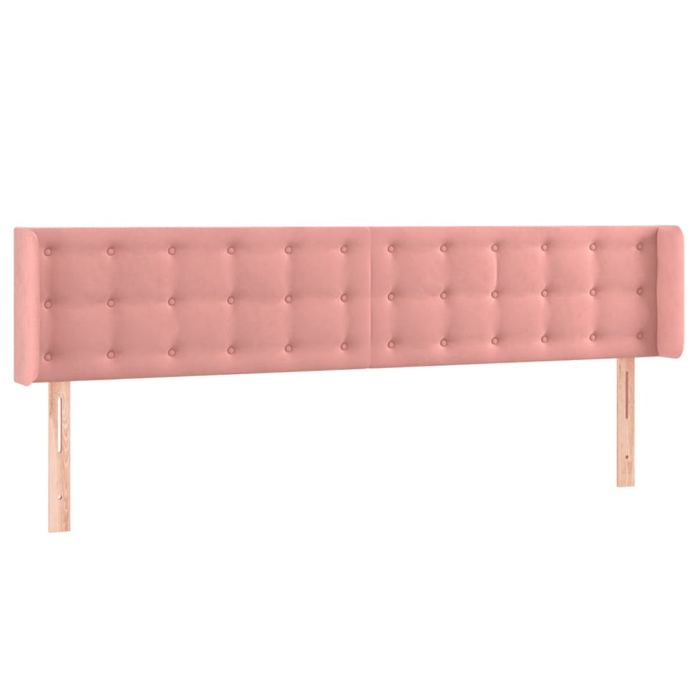 vidaXL Tête de lit avec oreilles Rose 183x16x78/88 cm Velours