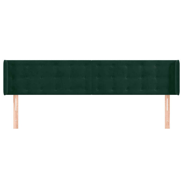 Kopfteil mit Ohren Dunkelgrün 203x16x78/88 cm Samt