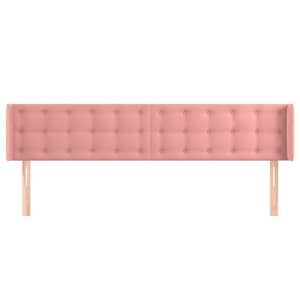 vidaXL Tête de lit à oreilles rose 203x16x78/88 cm velours