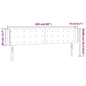 vidaXL Tête de lit à oreilles rose 203x16x78/88 cm velours