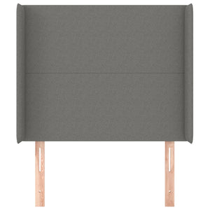 vidaXL Tête de lit à oreilles Gris foncé 83x16x118/128 cm Tissu