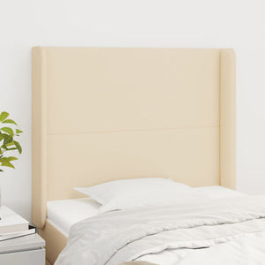 Kopfteil mit Ohren Creme 83x16x118/128 cm Stoff