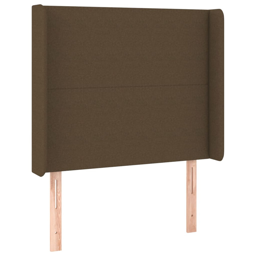 vidaXL Tête de lit à oreilles Marron foncé 93x16x118/128 cm Tissu