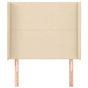 Kopfteil mit Ohren Creme 103x16x118/128 cm Stoff