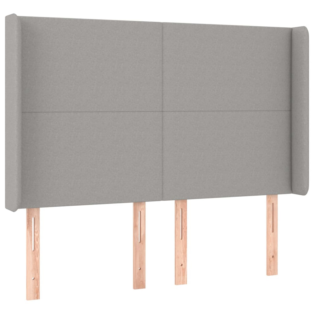 vidaXL Tête de lit avec oreilles gris clair 147x16x118/128 cm Tissu