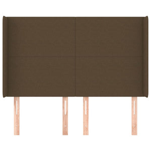 Kopfteil mit Ohren Dunkelbraun 147x16x118/128 cm Stoff