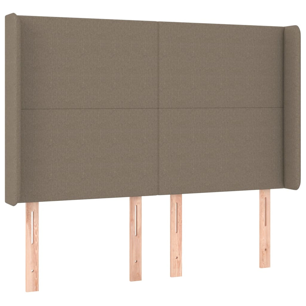 vidaXL Tête de lit à oreilles taupe 147x16x118/128 cm tissu