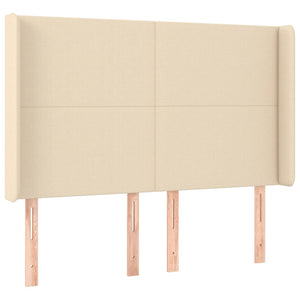 vidaXL Tête de lit à oreilles Crème 147x16x118/128 cm Tissu
