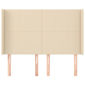 vidaXL Tête de lit à oreilles Crème 147x16x118/128 cm Tissu