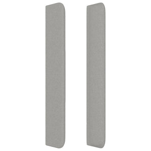 Kopfteil mit Ohren Hellgrau 163x16x118/128 cm Stoff