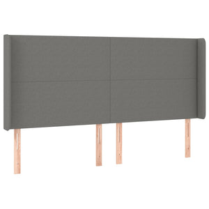 Kopfteil mit Ohren Dunkelgrau 163x16x118/128 cm Stoff