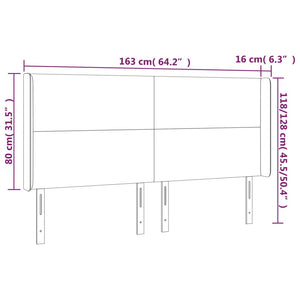 vidaXL Tête de lit à oreilles Noir 163x16x118/128 cm Tissu