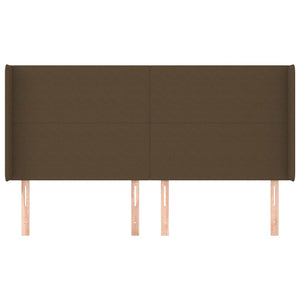 Kopfteil mit Ohren Dunkelbraun 163x16x118/128 cm Stoff