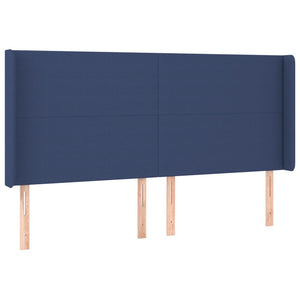 Kopfteil mit Ohren Blau 163x16x118/128 cm Stoff