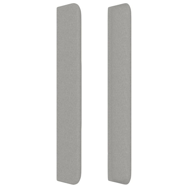 Kopfteil mit Ohren Hellgrau 183x16x118/128 cm Stoff