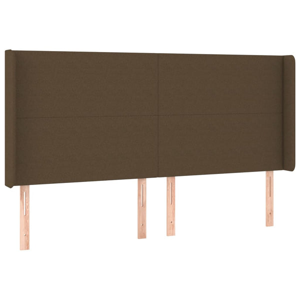 Kopfteil mit Ohren Dunkelbraun 183x16x118/128 cm Stoff