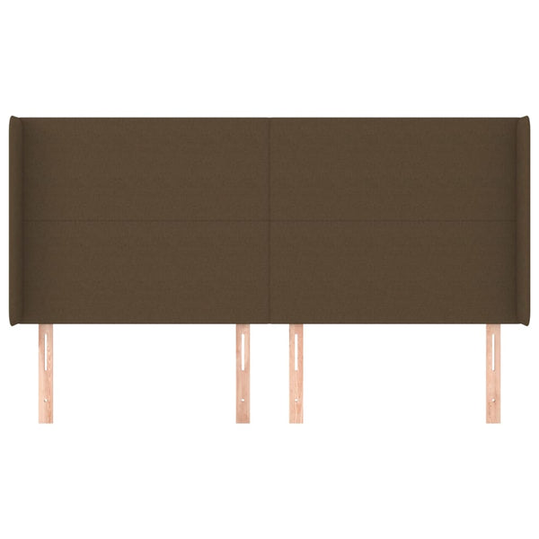 Kopfteil mit Ohren Dunkelbraun 183x16x118/128 cm Stoff