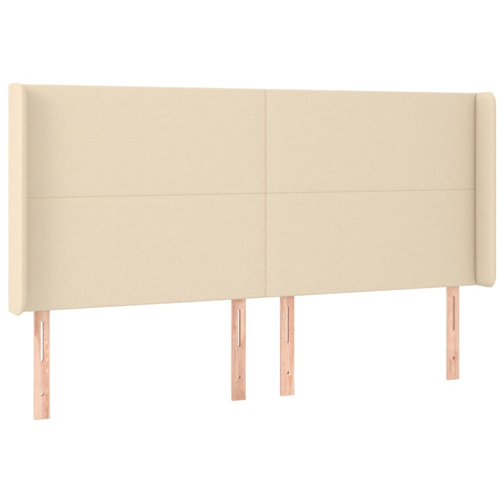 vidaXL Tête de lit à oreilles Crème 183x16x118/128 cm Tissu