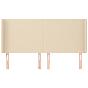 vidaXL Tête de lit à oreilles Crème 183x16x118/128 cm Tissu