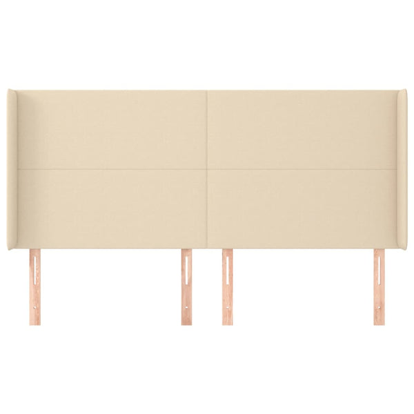 vidaXL Tête de lit à oreilles Crème 183x16x118/128 cm Tissu