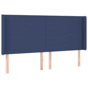 vidaXL Tête de lit à oreilles bleu 183x16x118/128 cm Tissu