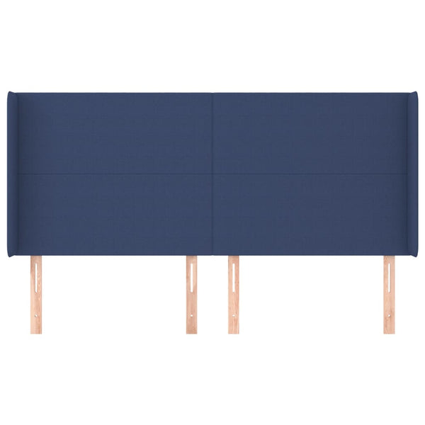 vidaXL Tête de lit à oreilles bleu 183x16x118/128 cm Tissu