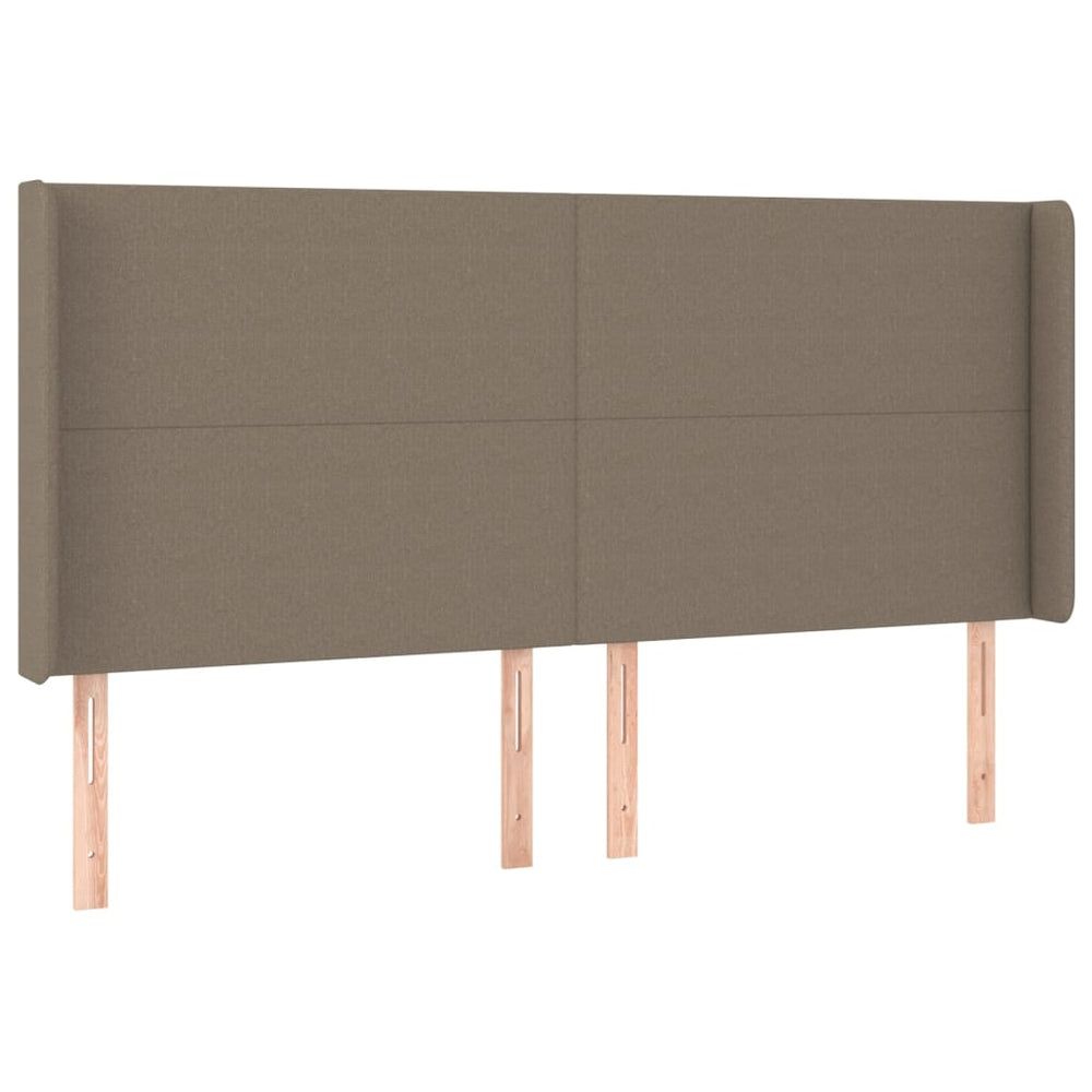 vidaXL Tête de lit avec Oreilles Taupe 203x16x118/128 cm Tissu