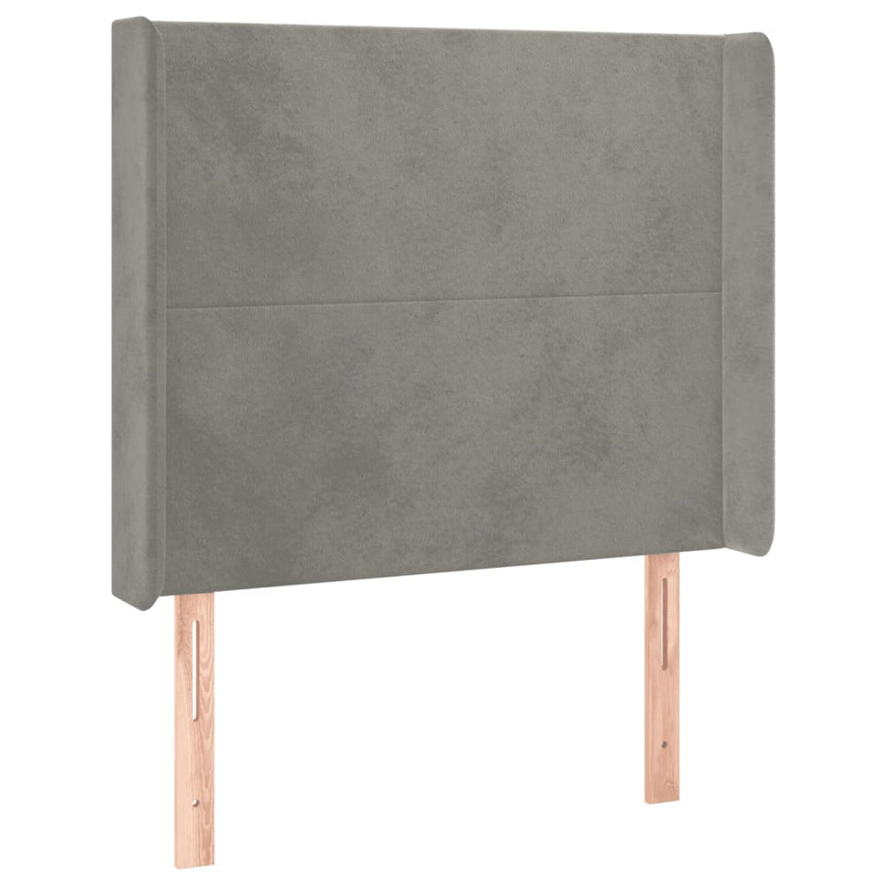 vidaXL Tête de lit à oreilles gris clair 83x16x118/128 cm Velours