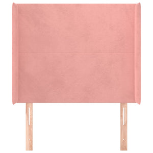 vidaXL Tête de lit à oreilles rose 83x16x118/128 cm velours