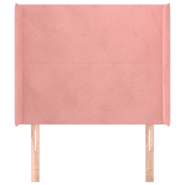 vidaXL Tête de lit à oreilles rose 83x16x118/128 cm velours