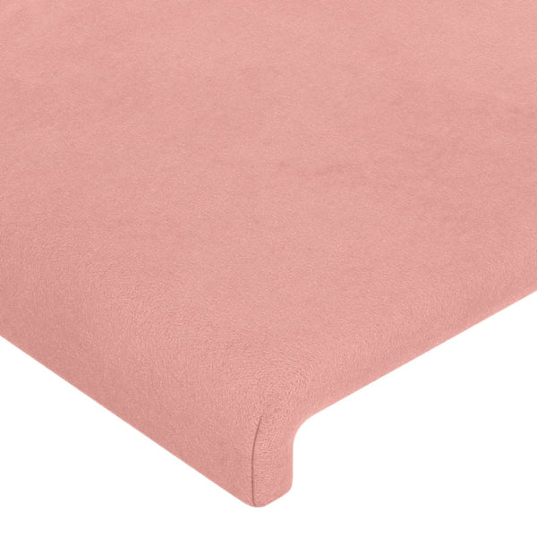 vidaXL Tête de lit à oreilles rose 83x16x118/128 cm velours