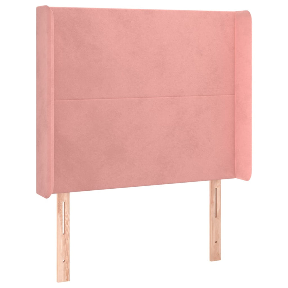 vidaXL Tête de lit à oreilles Rose 93x16x118/128 cm Velours
