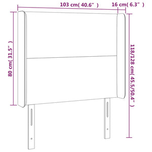 Kopfteil mit Ohren Dunkelgrau 103x16x118/128 cm Samt