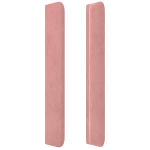 Kopfteil mit Ohren Rosa 147x16x118/128 cm Samt
