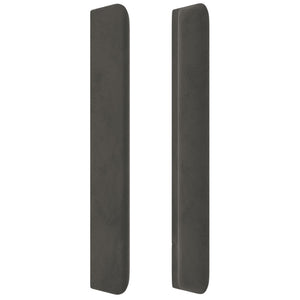 vidaXL Tête de lit à oreilles Gris foncé 163x16x118/128 cm Velours