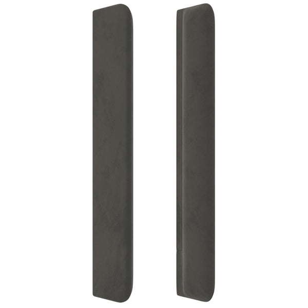 vidaXL Tête de lit à oreilles Gris foncé 163x16x118/128 cm Velours