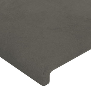 vidaXL Tête de lit à oreilles Gris foncé 163x16x118/128 cm Velours