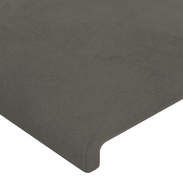 vidaXL Tête de lit à oreilles Gris foncé 163x16x118/128 cm Velours